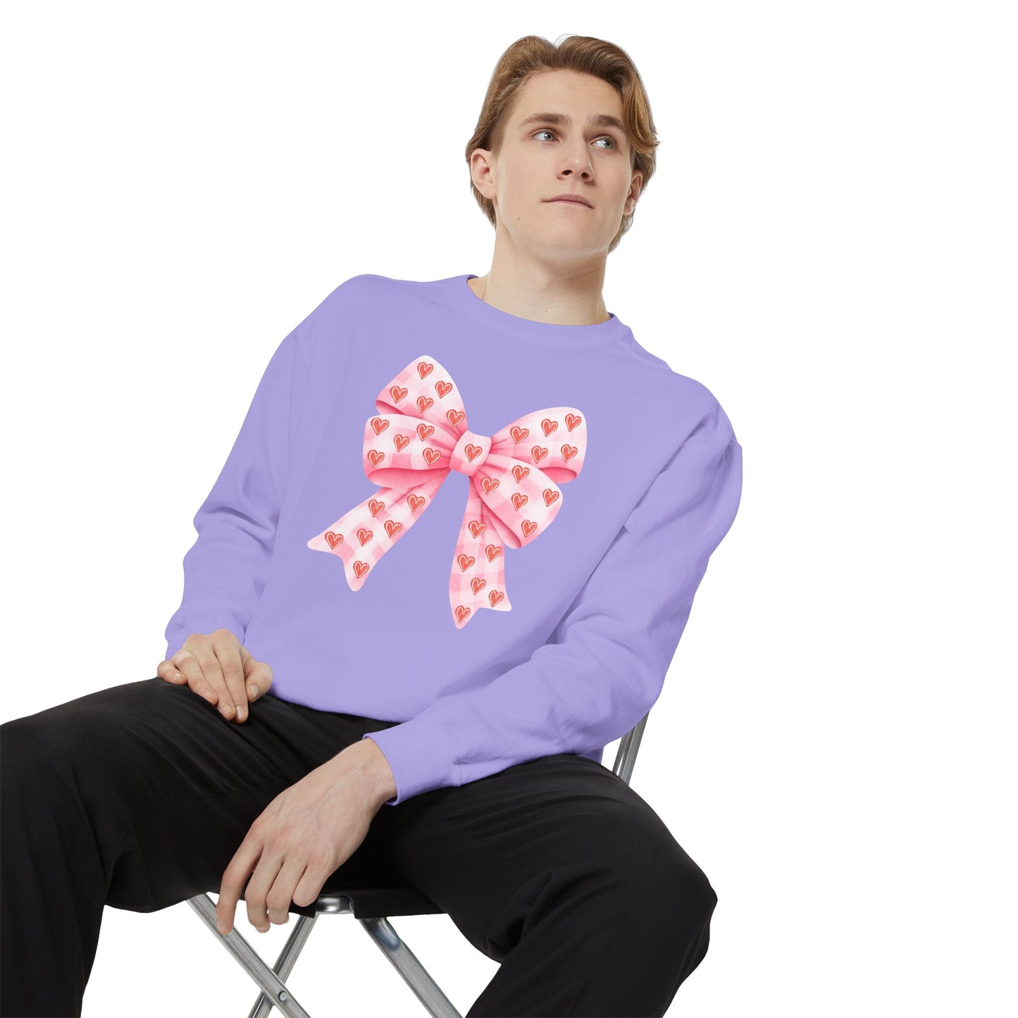 Pink Bow & Hearts - Comfort Colors Sweatshirt