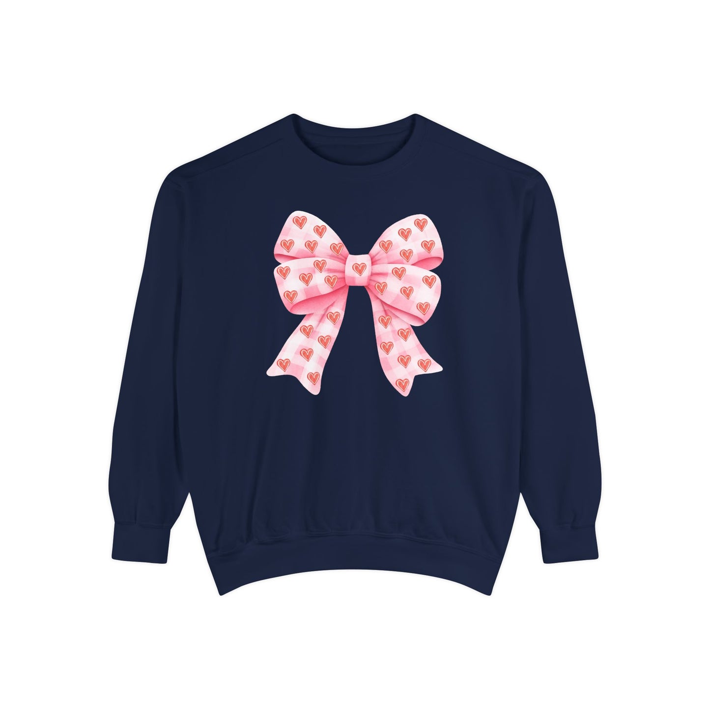 Pink Bow & Hearts - Comfort Colors Sweatshirt