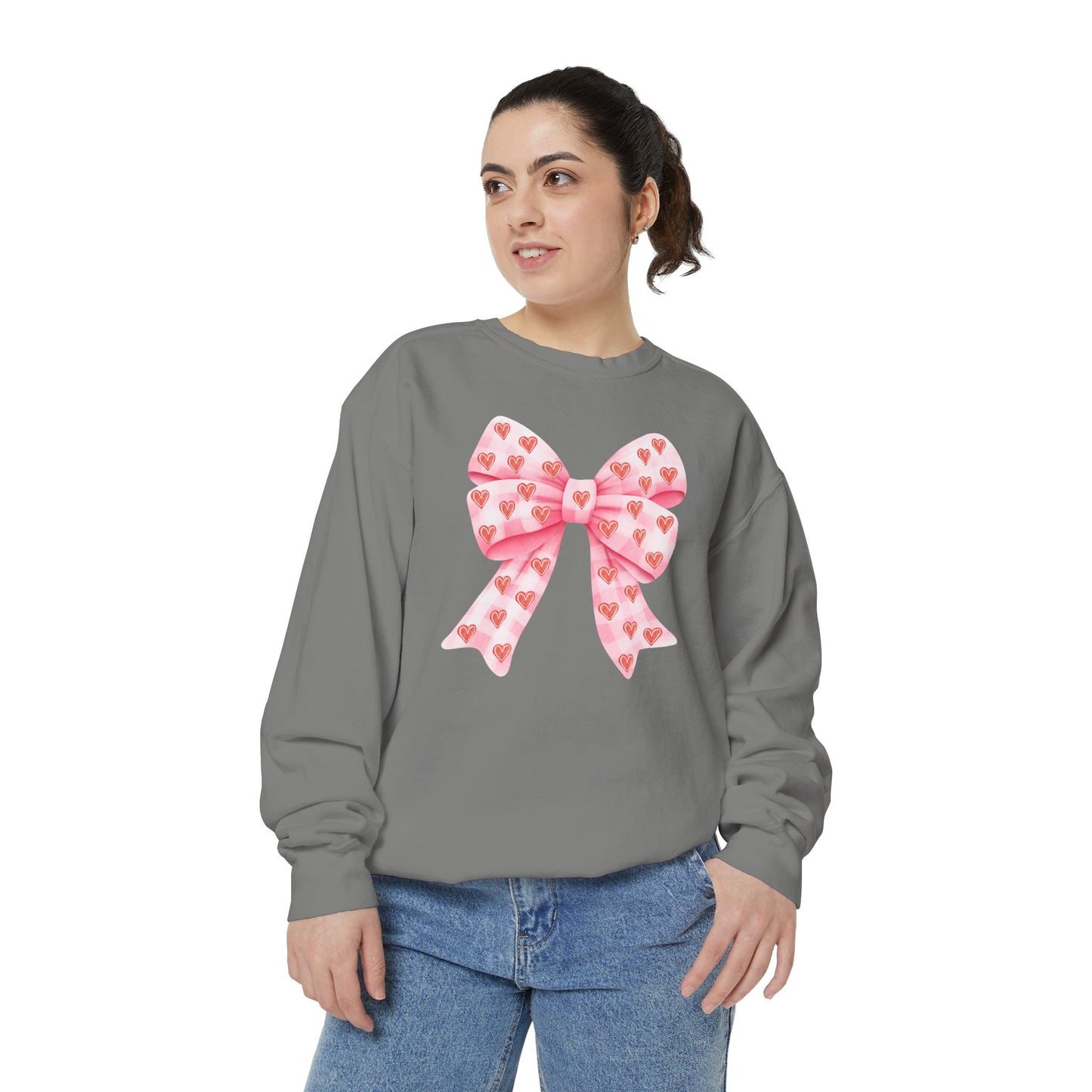 Pink Bow & Hearts - Comfort Colors Sweatshirt