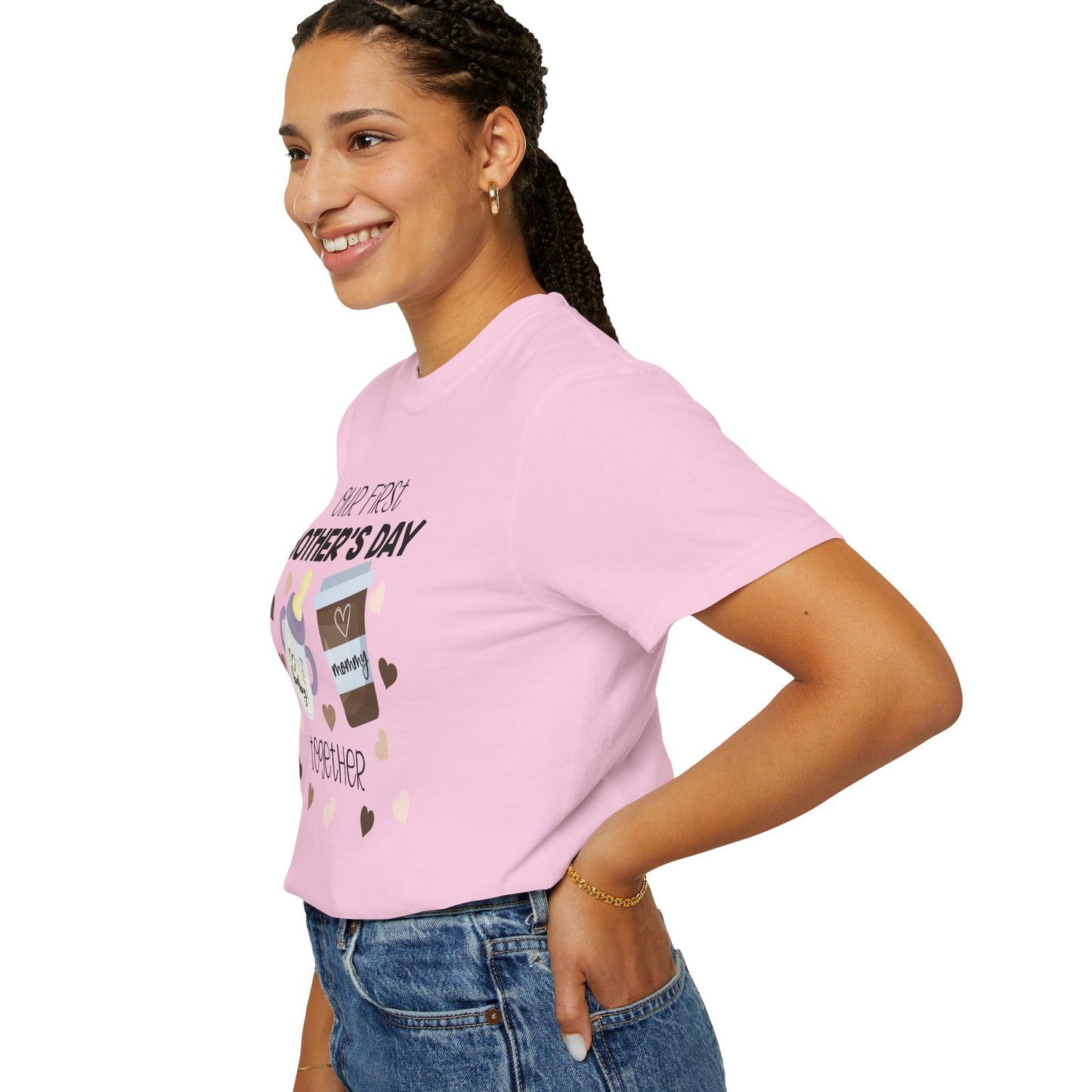 Our First Mother's Day Together (Milk & Coffee) - Comfort Colors Shirt