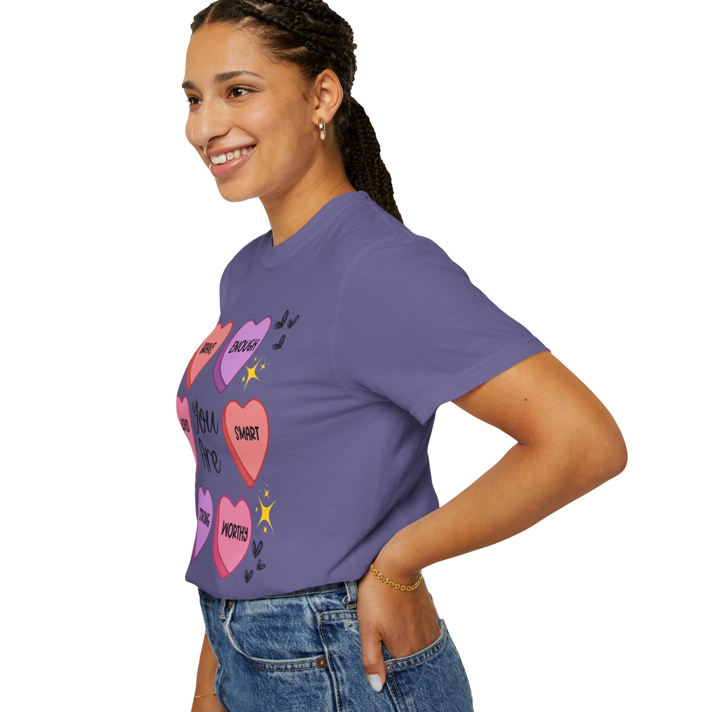 Candy Heart Affirmations - Comfort Colors Shirt