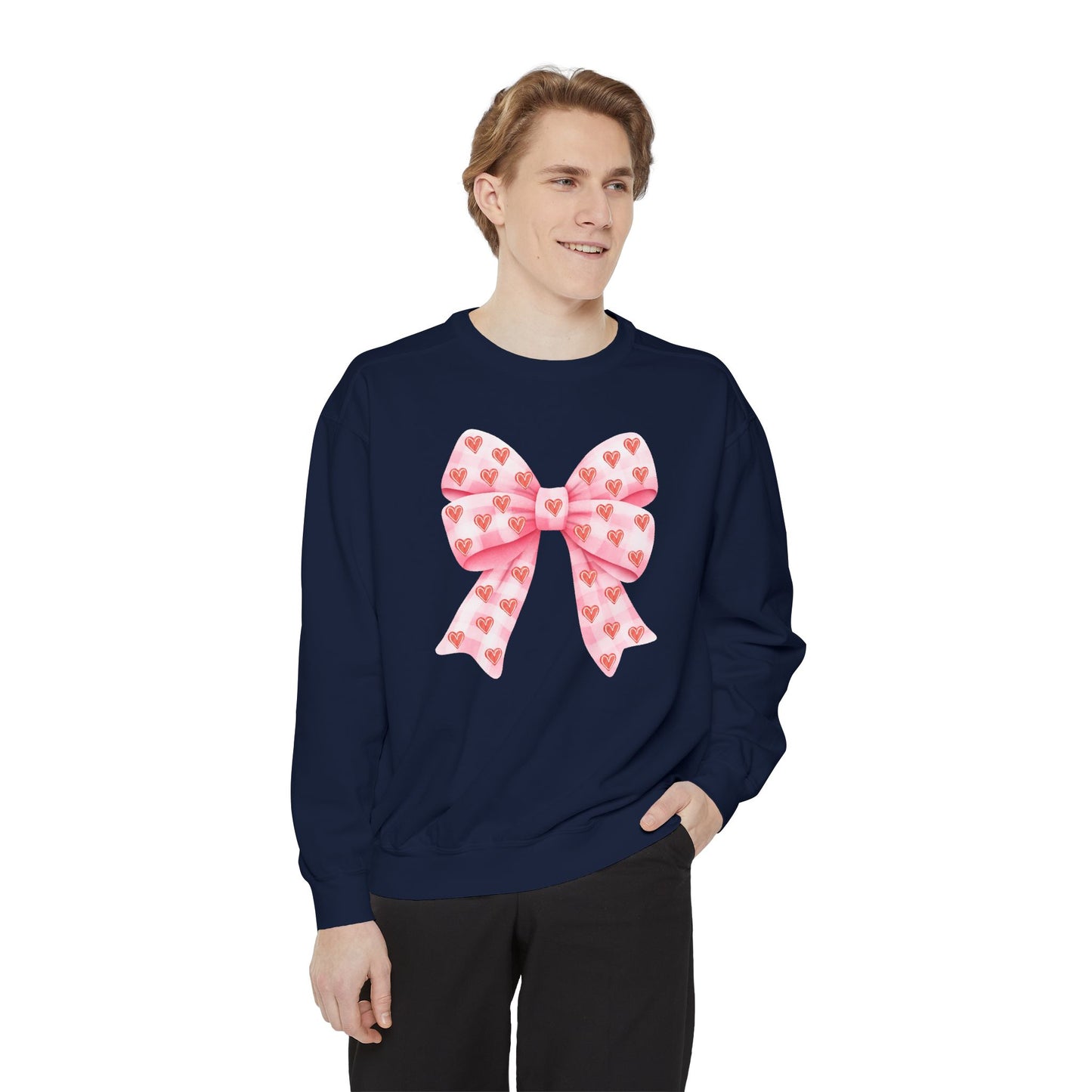 Pink Bow & Hearts - Comfort Colors Sweatshirt