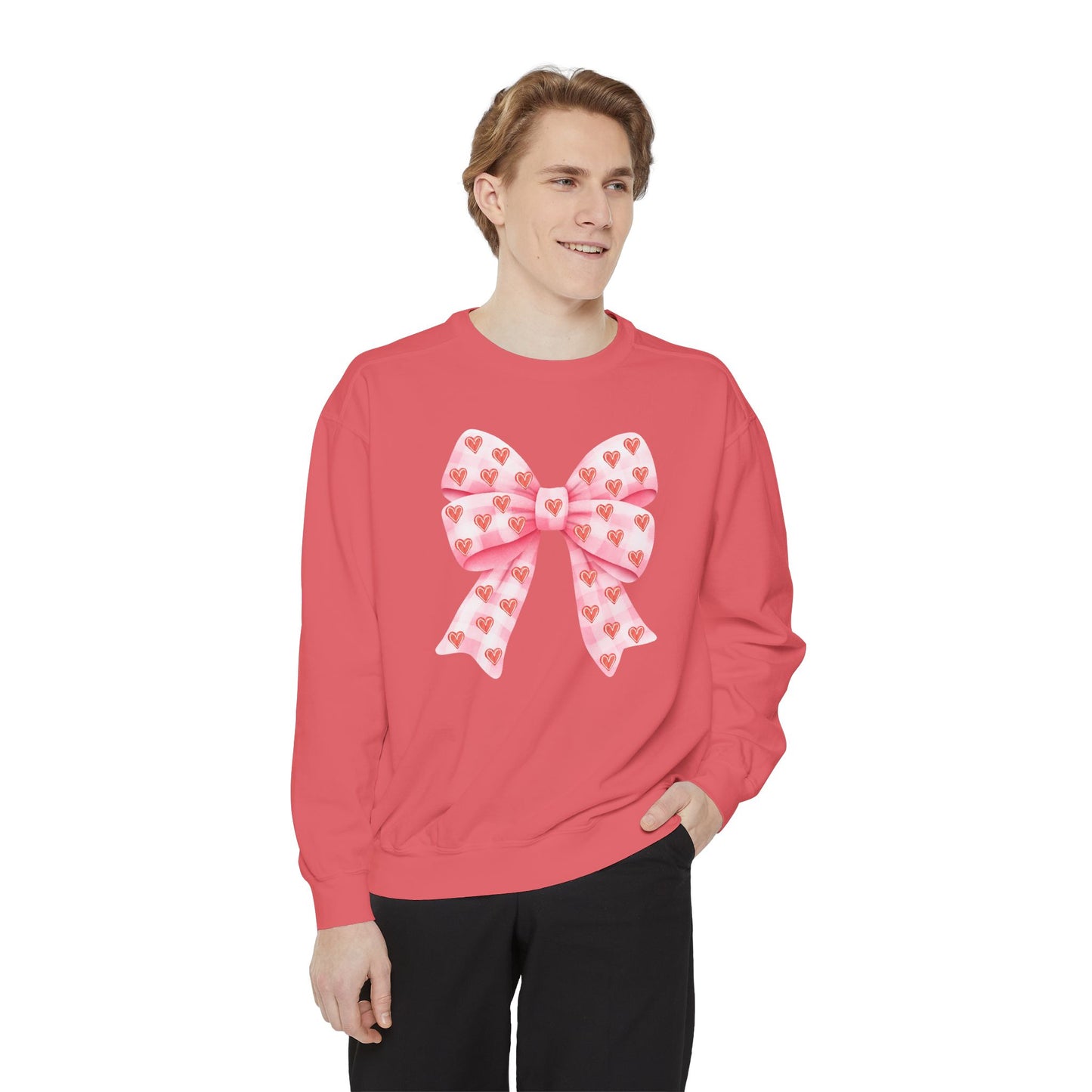 Pink Bow & Hearts - Comfort Colors Sweatshirt