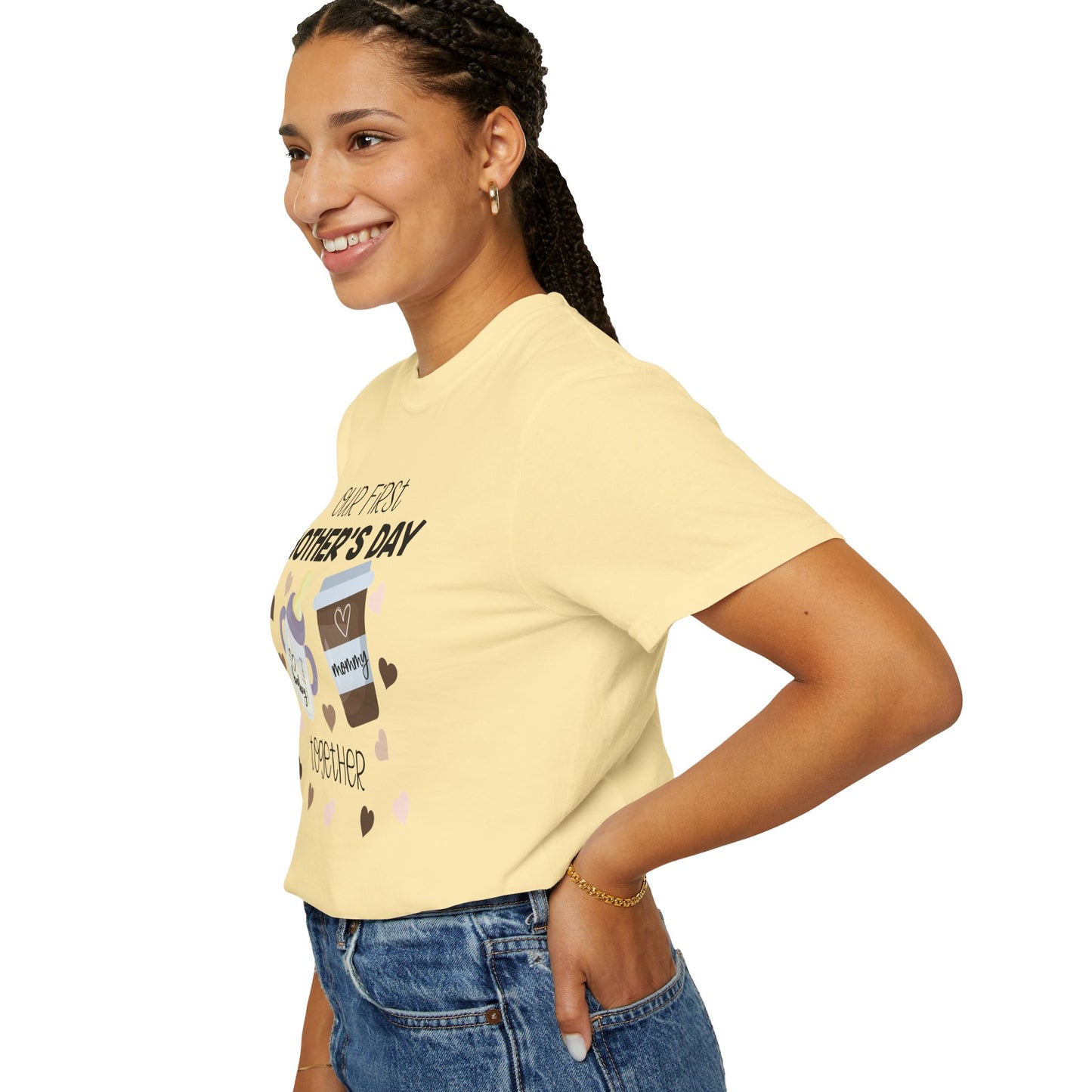 Our First Mother's Day Together (Milk & Coffee) - Comfort Colors Shirt