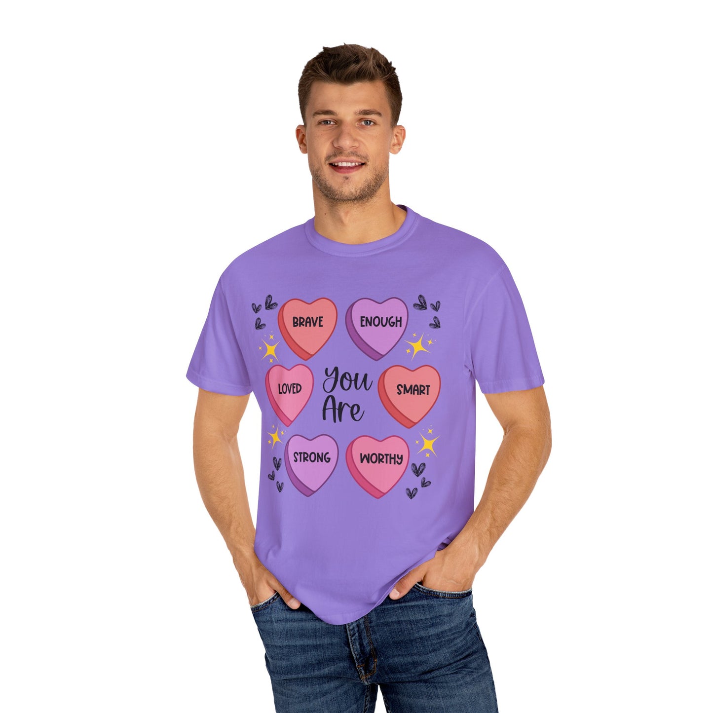 Candy Heart Affirmations - Comfort Colors Shirt