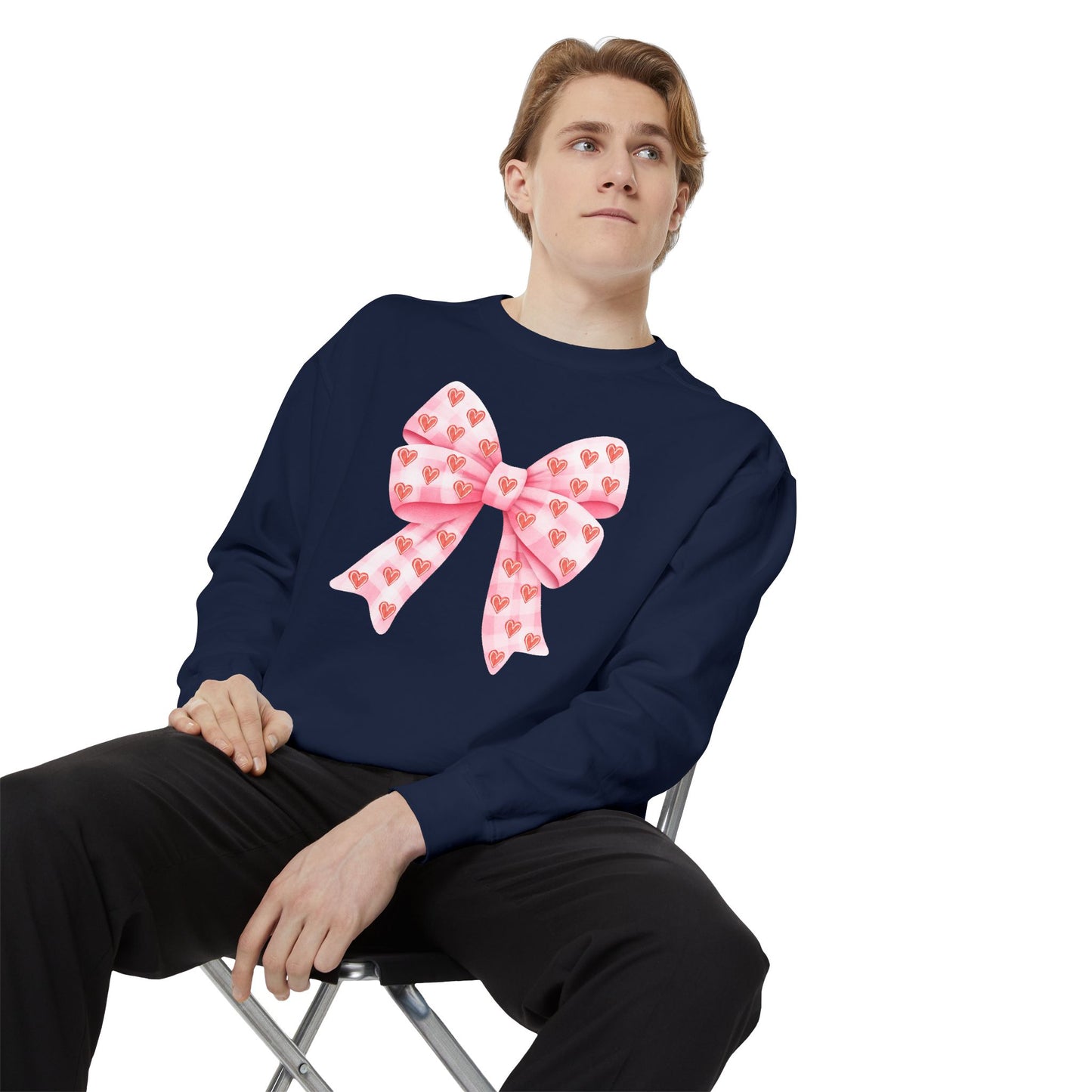 Pink Bow & Hearts - Comfort Colors Sweatshirt