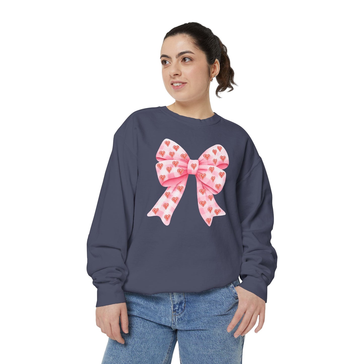 Pink Bow & Hearts - Comfort Colors Sweatshirt