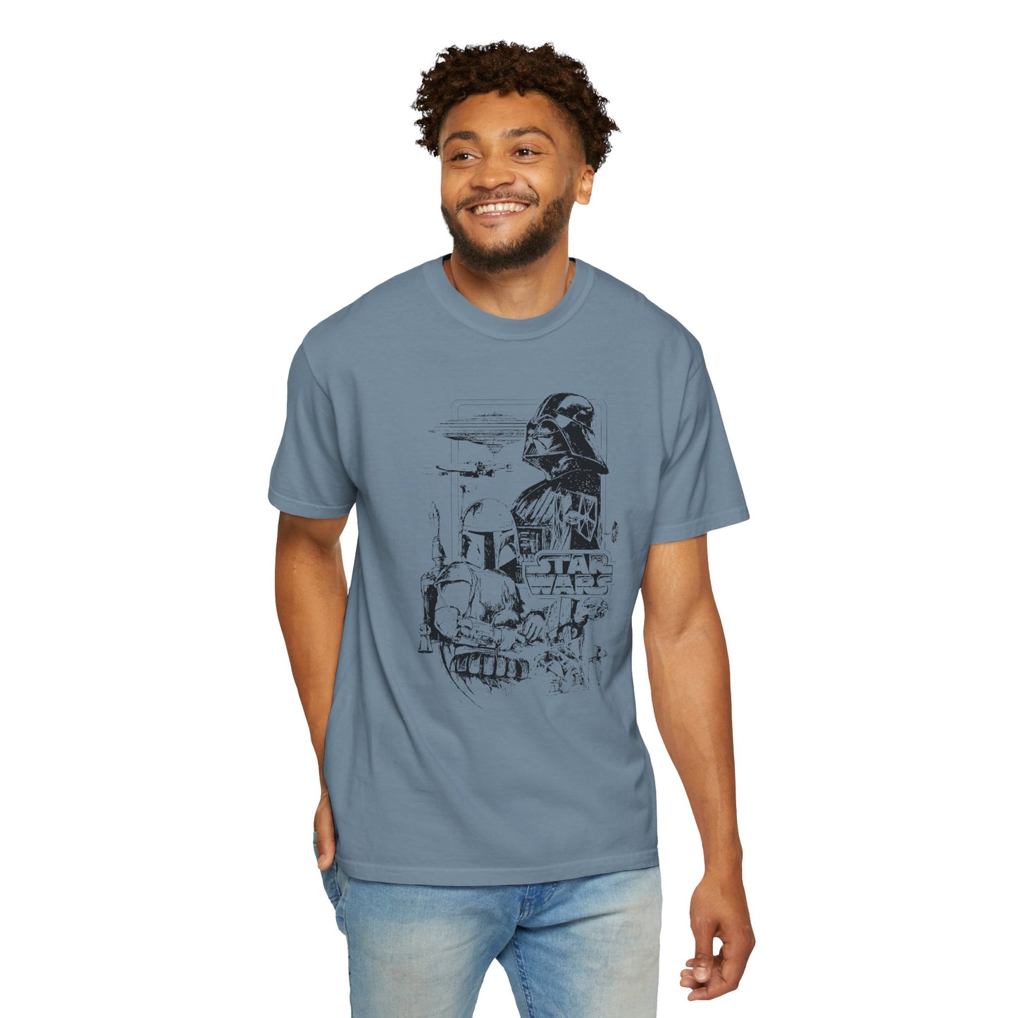 Star Wars Black Line Drawing - Comfort Colors Shirt