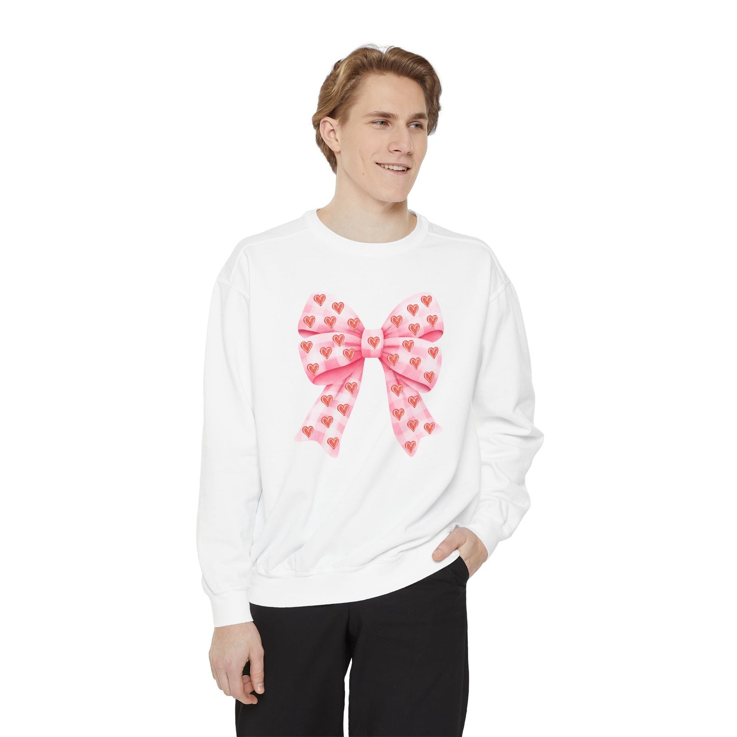 Pink Bow & Hearts - Comfort Colors Sweatshirt