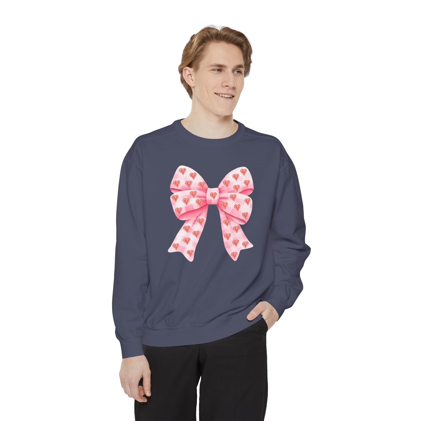 Pink Bow & Hearts - Comfort Colors Sweatshirt