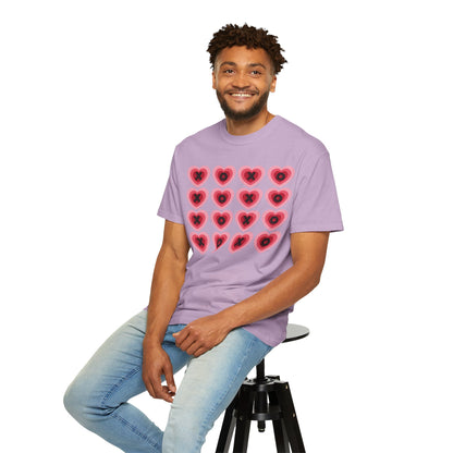 Retro Heart X's and O's - Comfort Colors Shirt