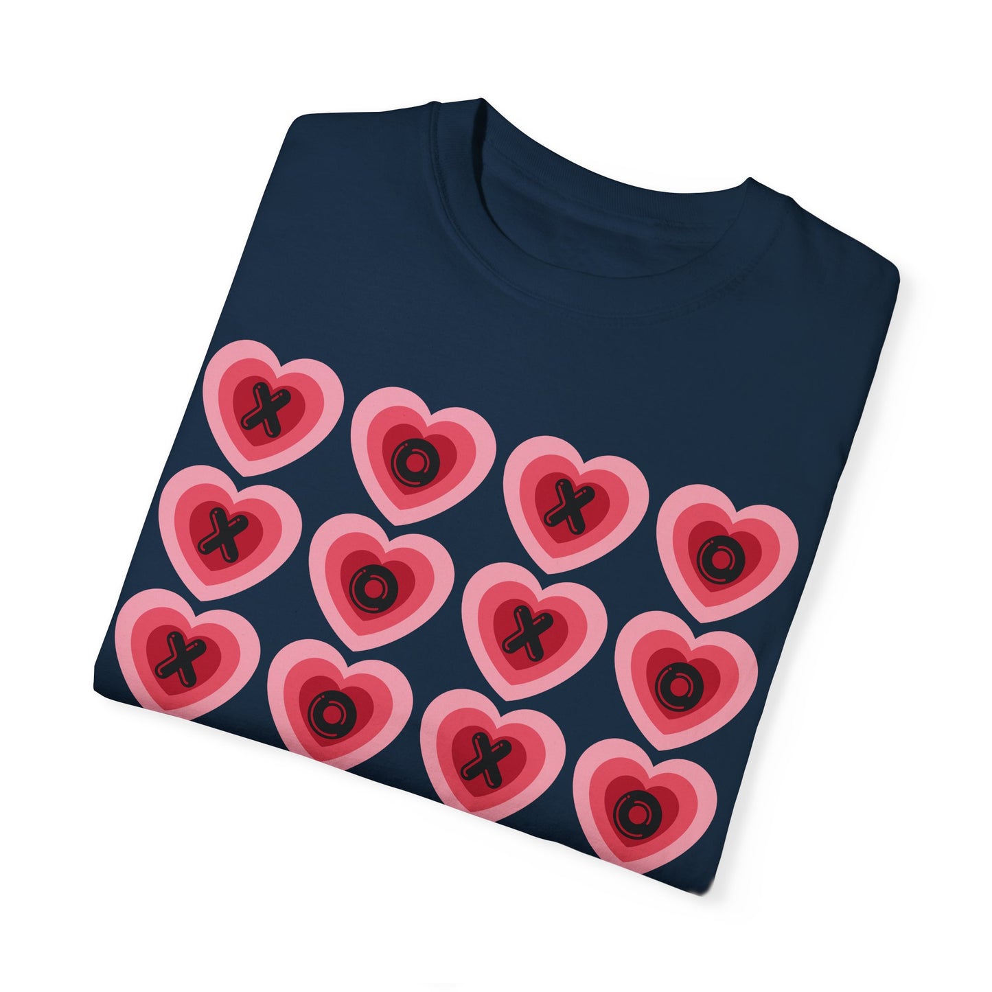 Retro Heart X's and O's - Comfort Colors Shirt