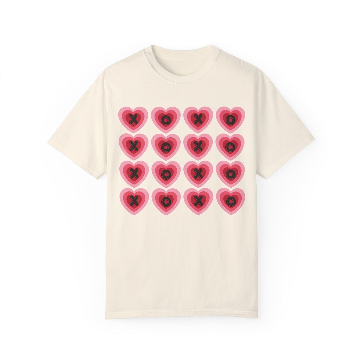 Retro Heart X's and O's - Comfort Colors Shirt
