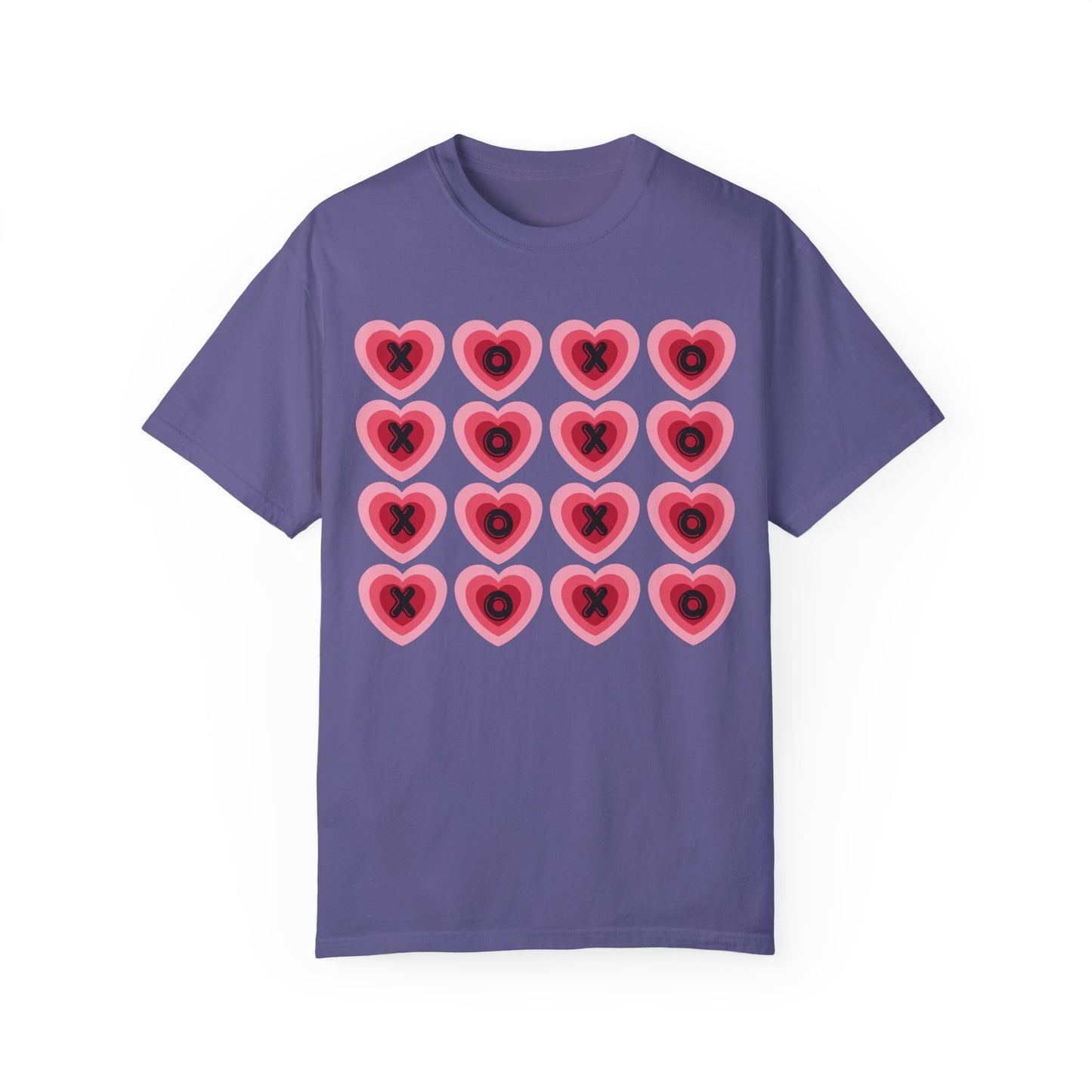 Retro Heart X's and O's - Comfort Colors Shirt