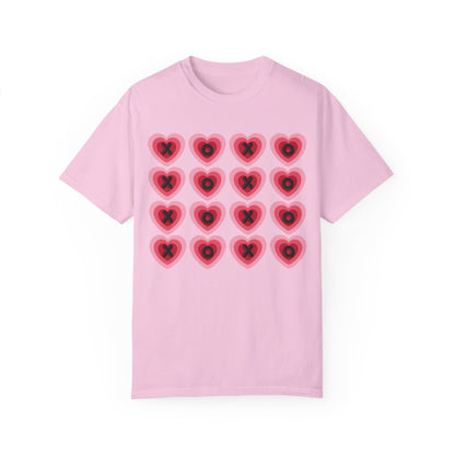 Retro Heart X's and O's - Comfort Colors Shirt