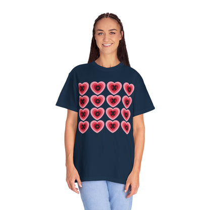 Retro Heart X's and O's - Comfort Colors Shirt