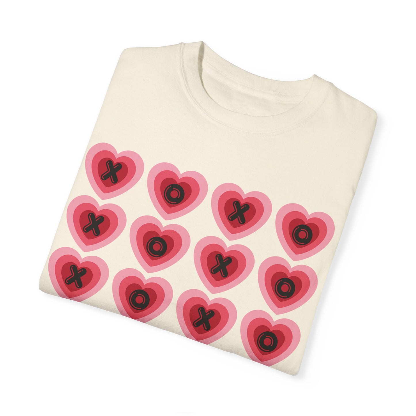 Retro Heart X's and O's - Comfort Colors Shirt