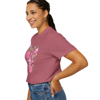 Pink Flowers Heart - Comfort Colors Shirt