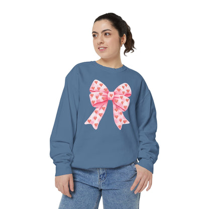 Pink Bow & Hearts - Comfort Colors Sweatshirt