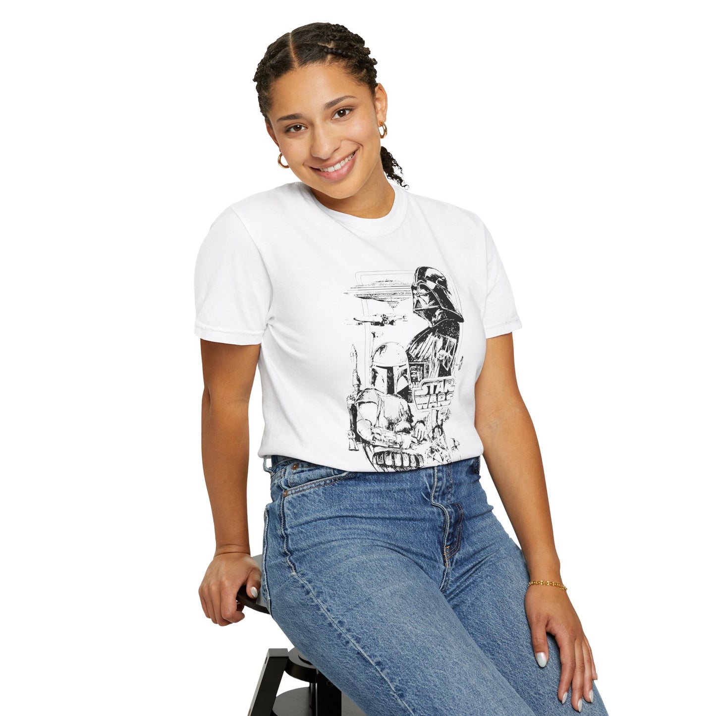 Star Wars Black Line Drawing - Comfort Colors Shirt