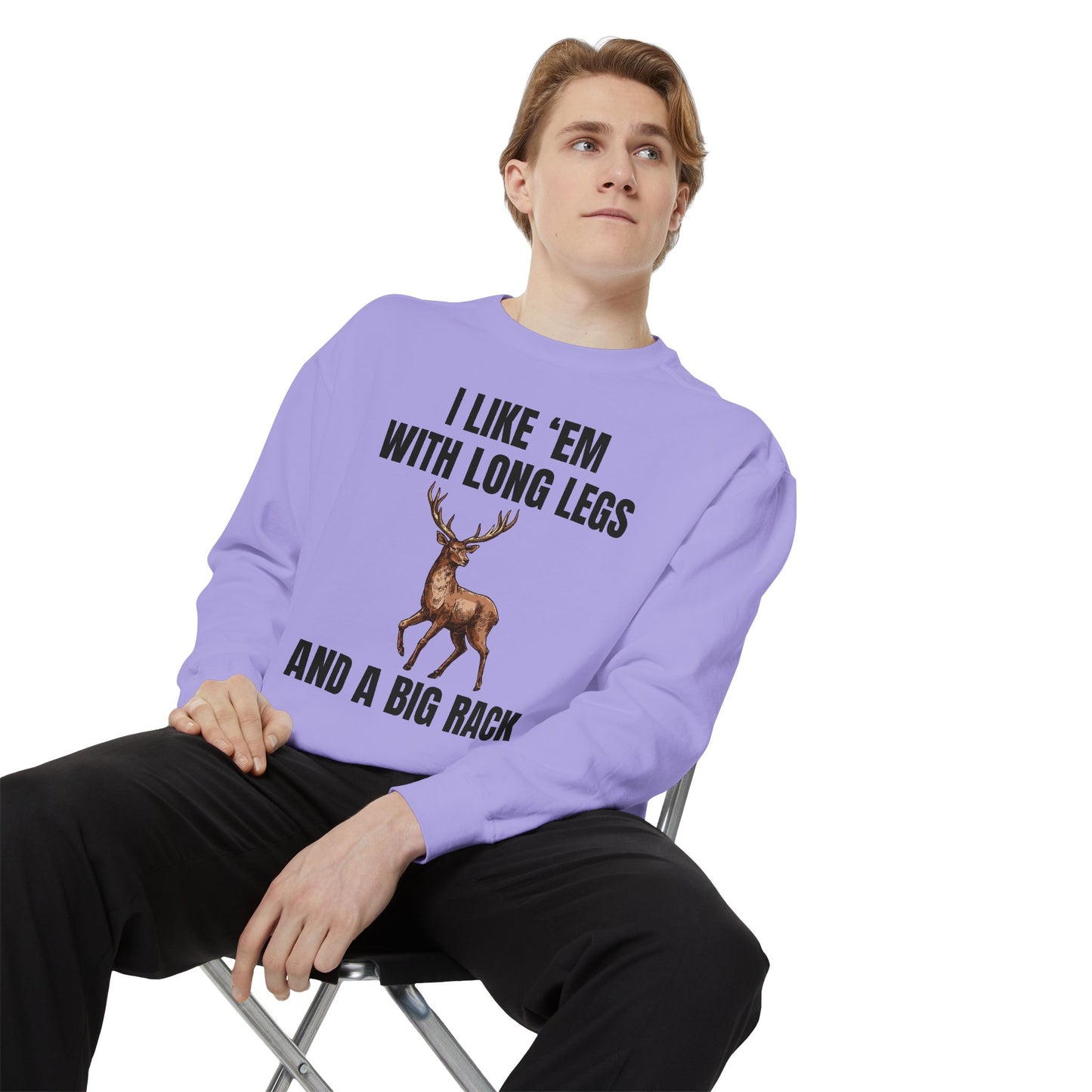 I Like 'Em With Long Legs And A Big Rack - Comfort Colors Sweatshirt
