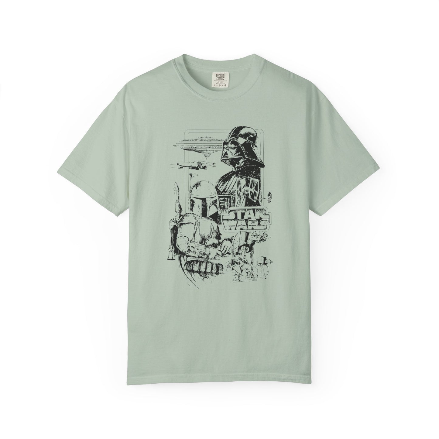 Star Wars Black Line Drawing - Comfort Colors Shirt