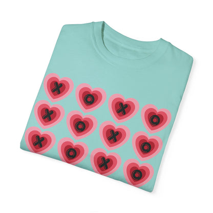 Retro Heart X's and O's - Comfort Colors Shirt