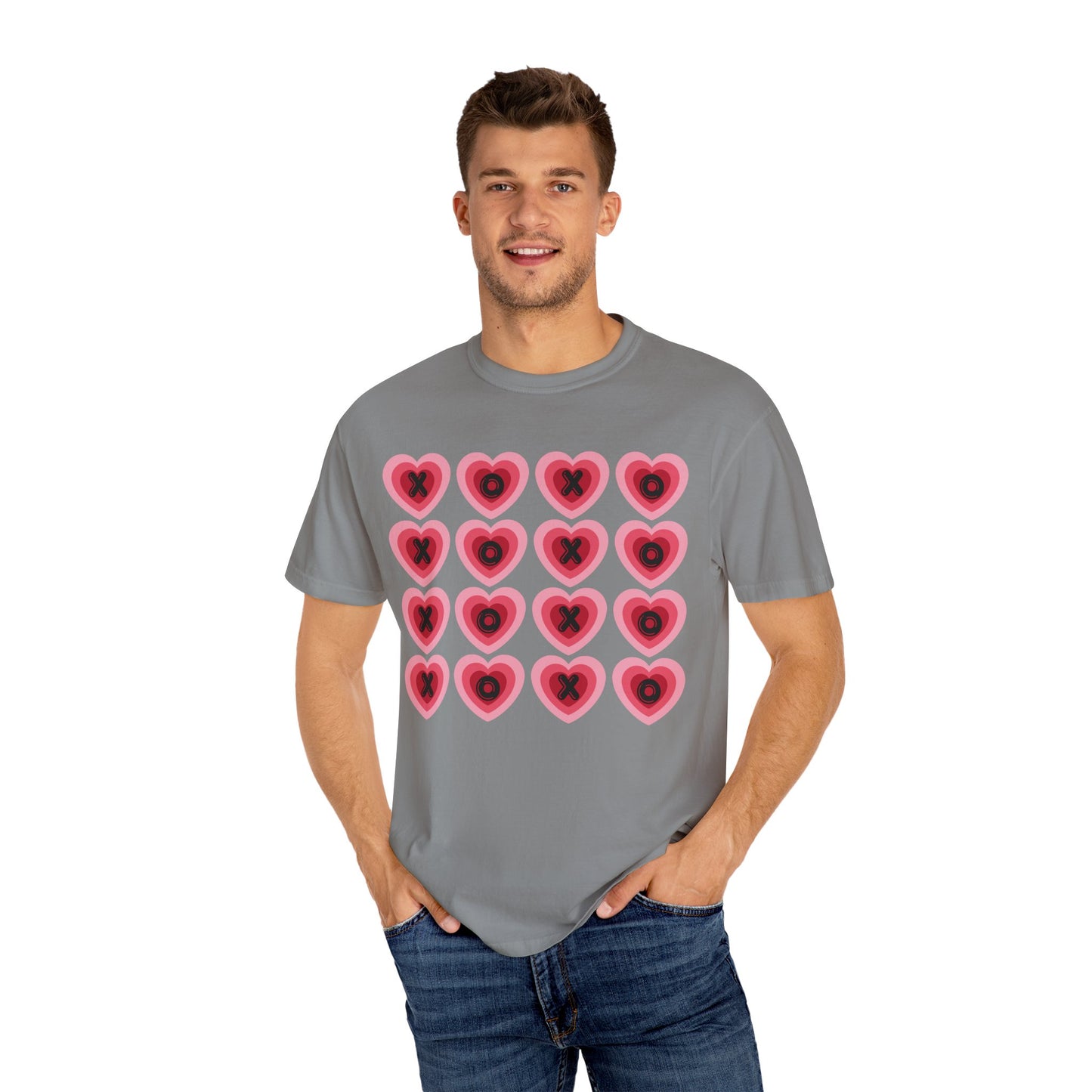 Retro Heart X's and O's - Comfort Colors Shirt