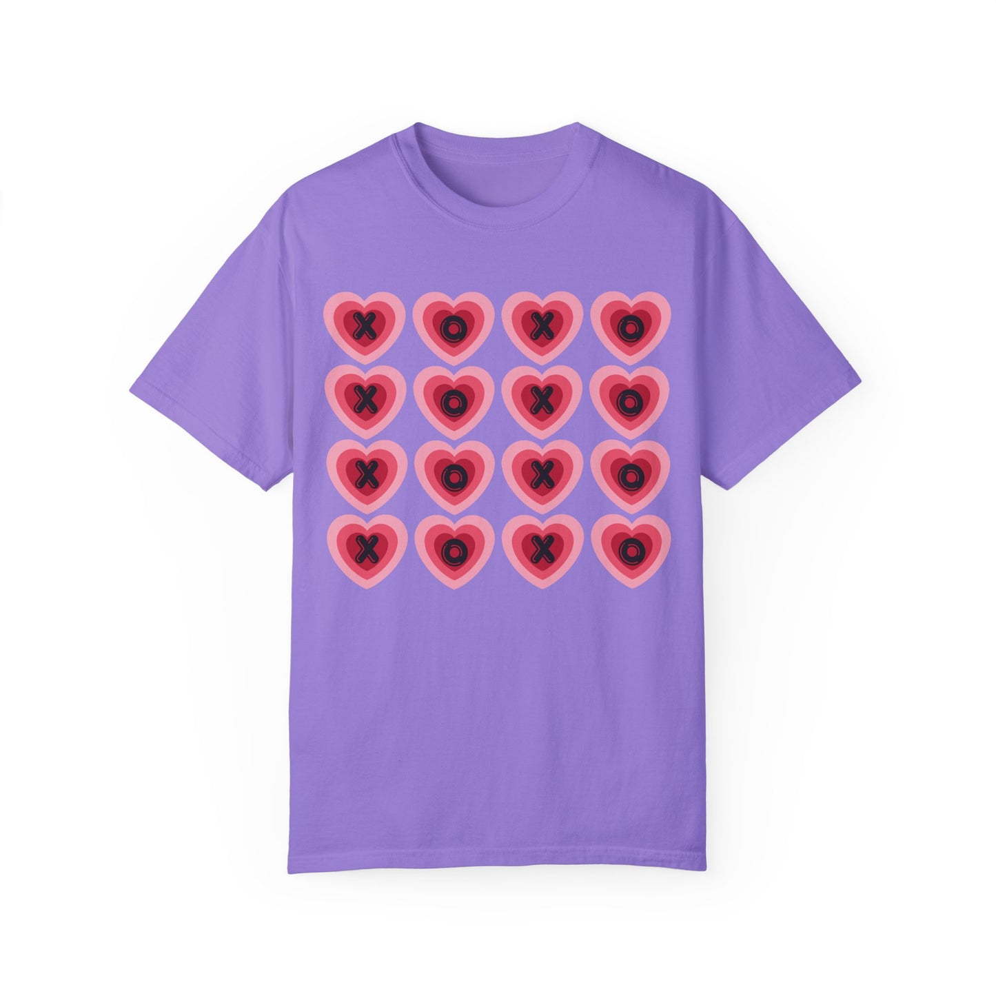 Retro Heart X's and O's - Comfort Colors Shirt