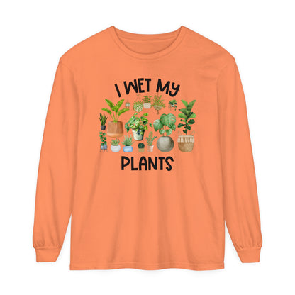 I Wet My Plants - Comfort Colors Long Sleeve Shirt