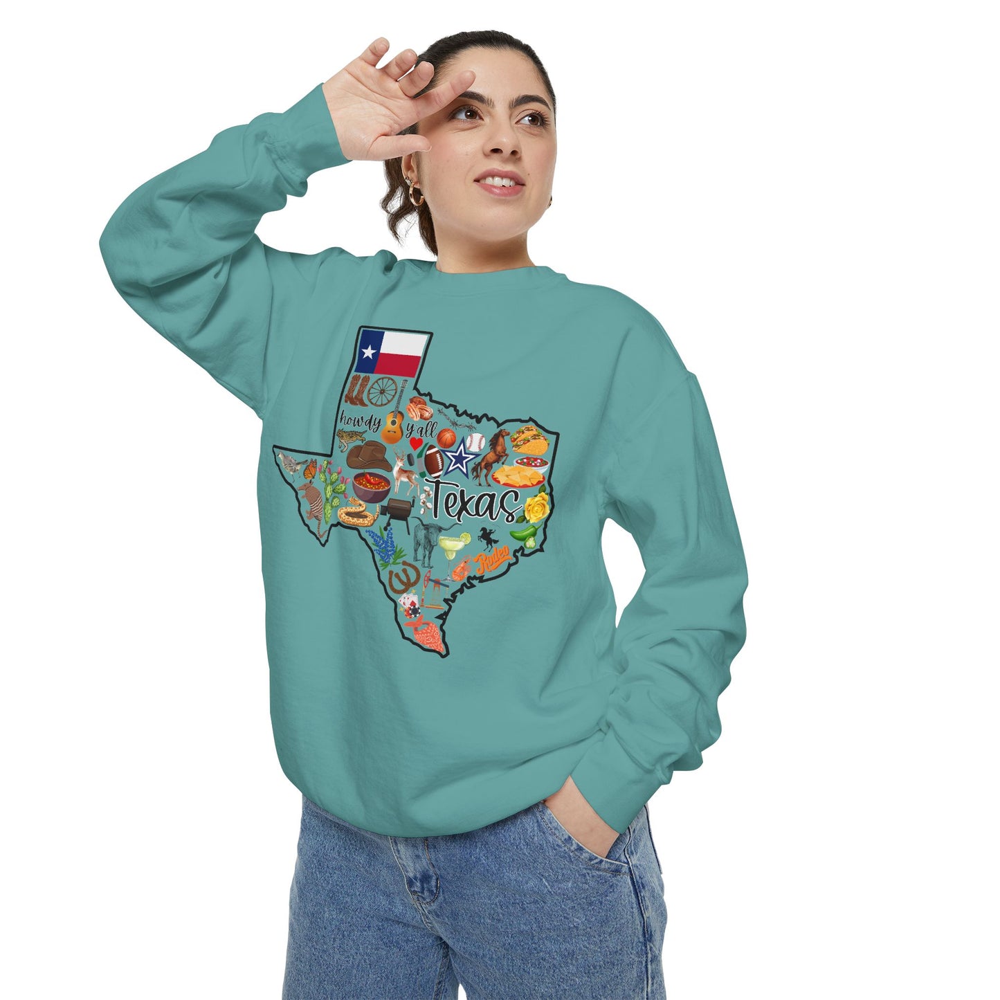 Beautiful State of Texas - Comfort Colors Sweatshirt