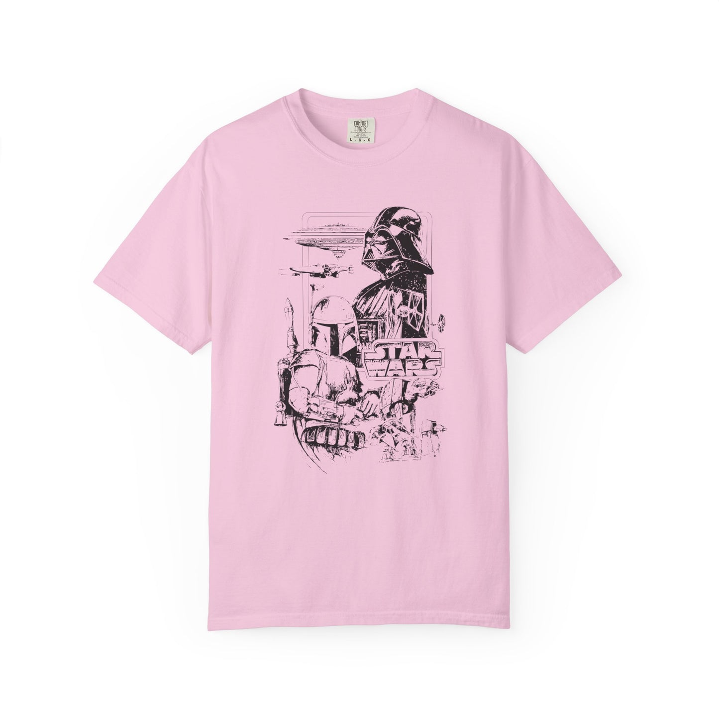 Star Wars Black Line Drawing - Comfort Colors Shirt