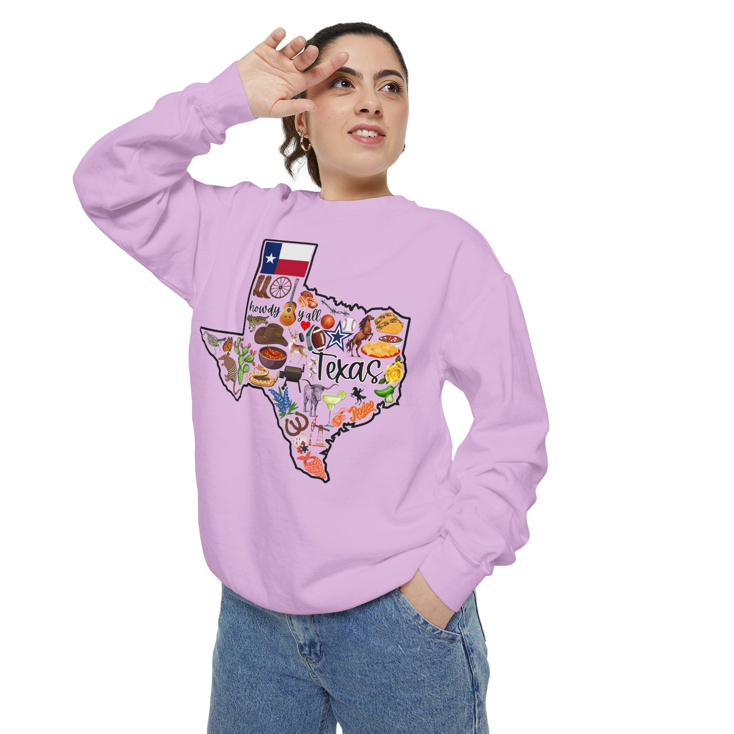Beautiful State of Texas - Comfort Colors Sweatshirt