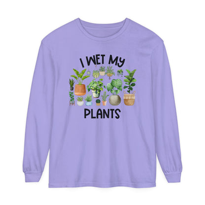I Wet My Plants - Comfort Colors Long Sleeve Shirt