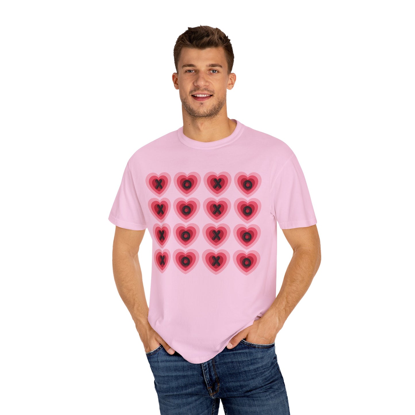 Retro Heart X's and O's - Comfort Colors Shirt