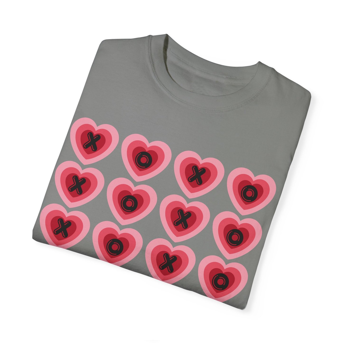 Retro Heart X's and O's - Comfort Colors Shirt