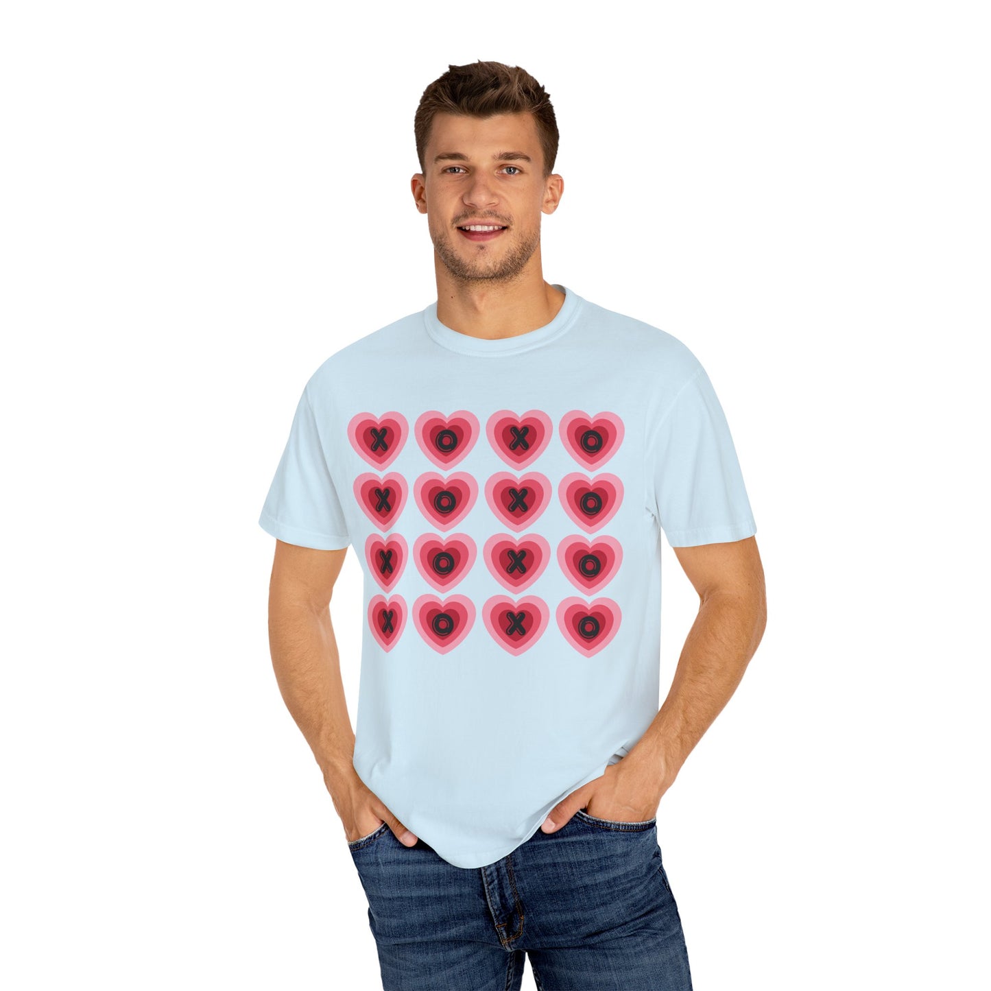 Retro Heart X's and O's - Comfort Colors Shirt