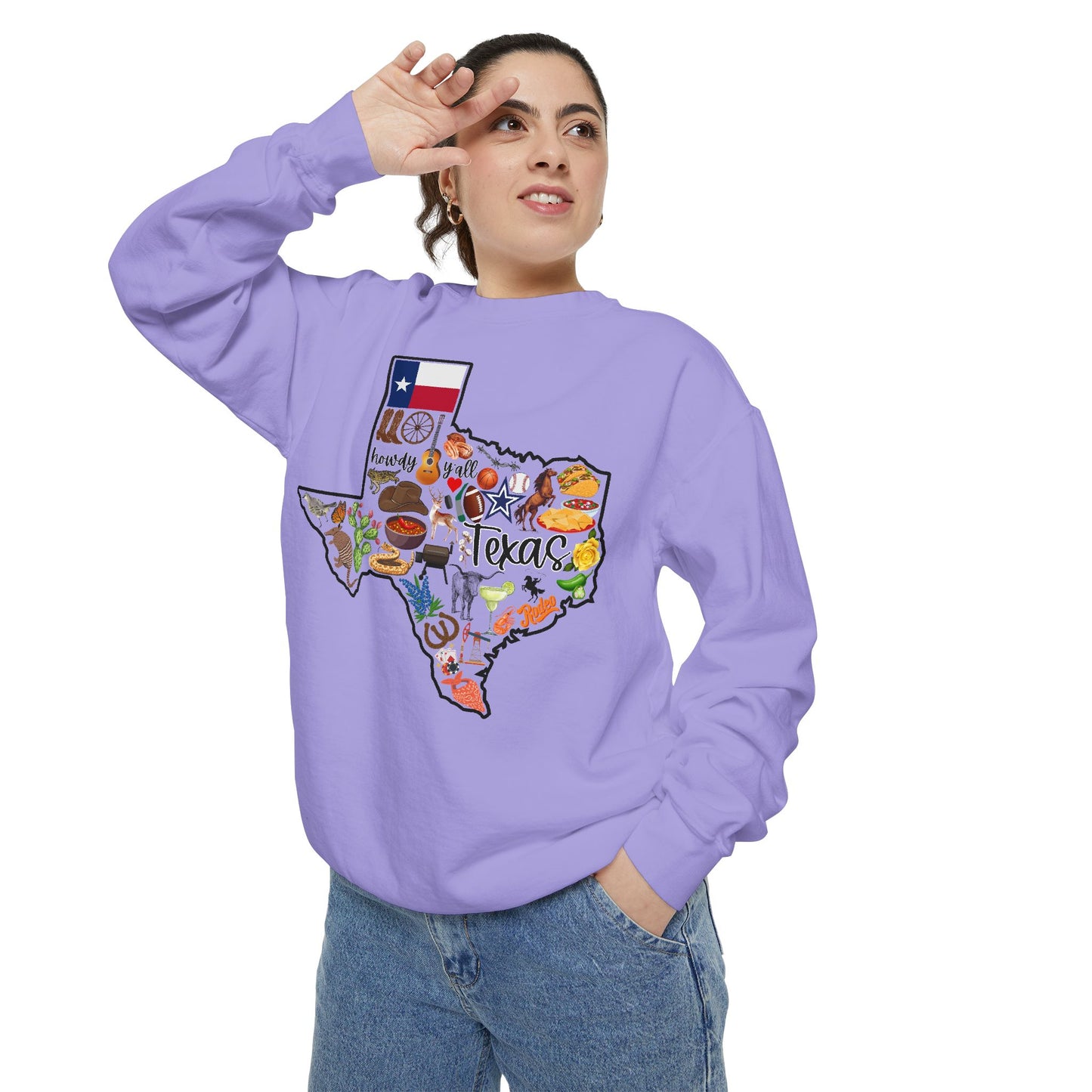 Beautiful State of Texas - Comfort Colors Sweatshirt