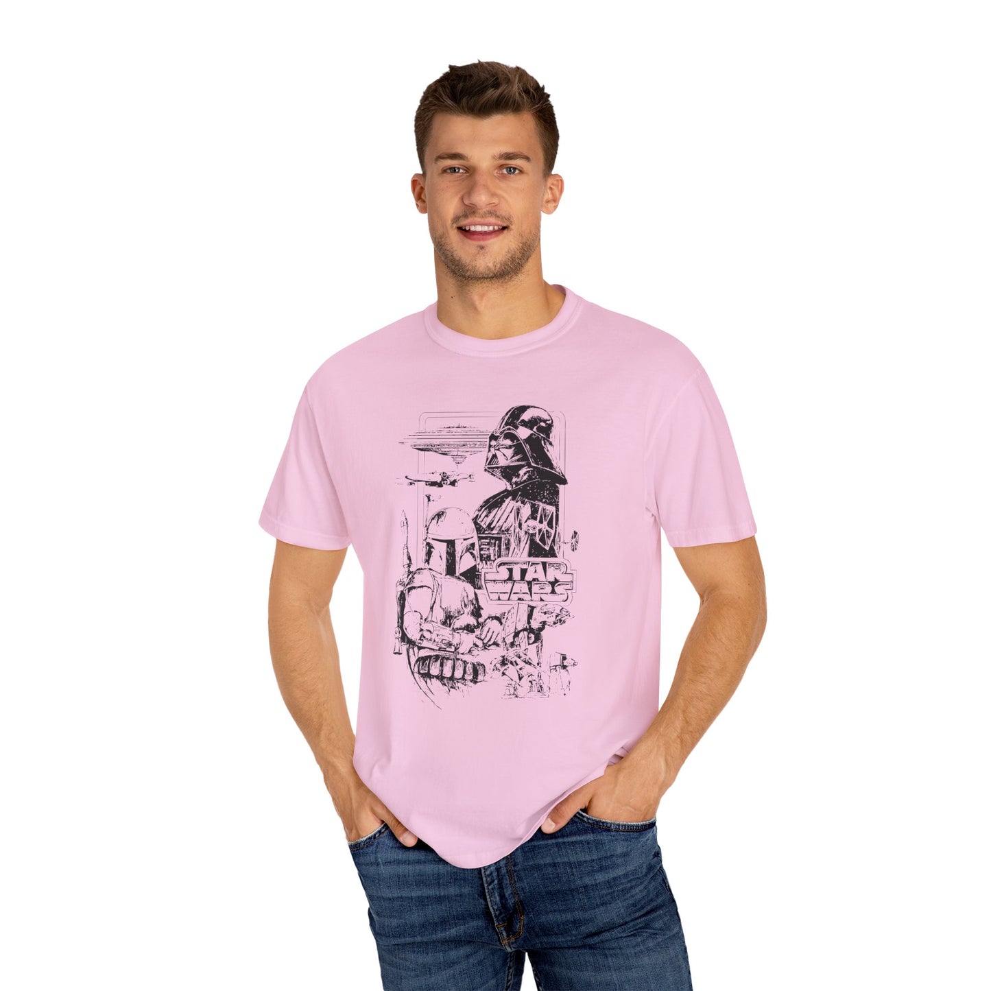 Star Wars Black Line Drawing - Comfort Colors Shirt
