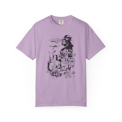 Star Wars Black Line Drawing - Comfort Colors Shirt
