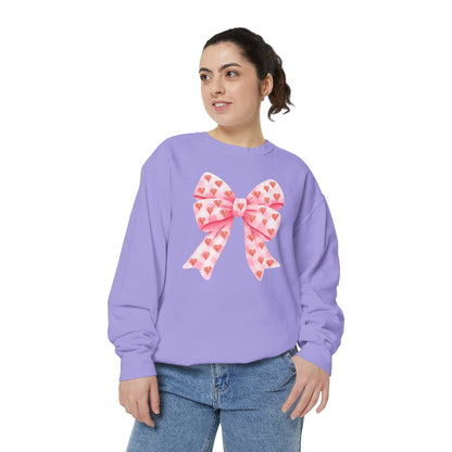 Pink Bow & Hearts - Comfort Colors Sweatshirt