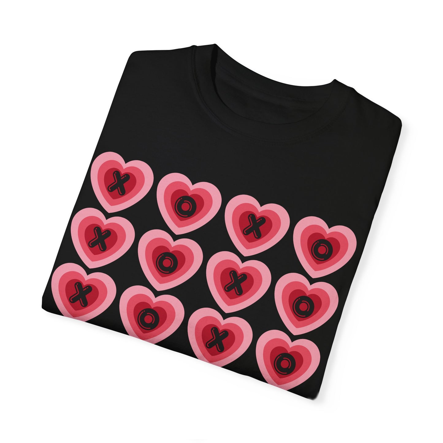 Retro Heart X's and O's - Comfort Colors Shirt