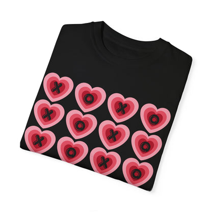 Retro Heart X's and O's - Comfort Colors Shirt