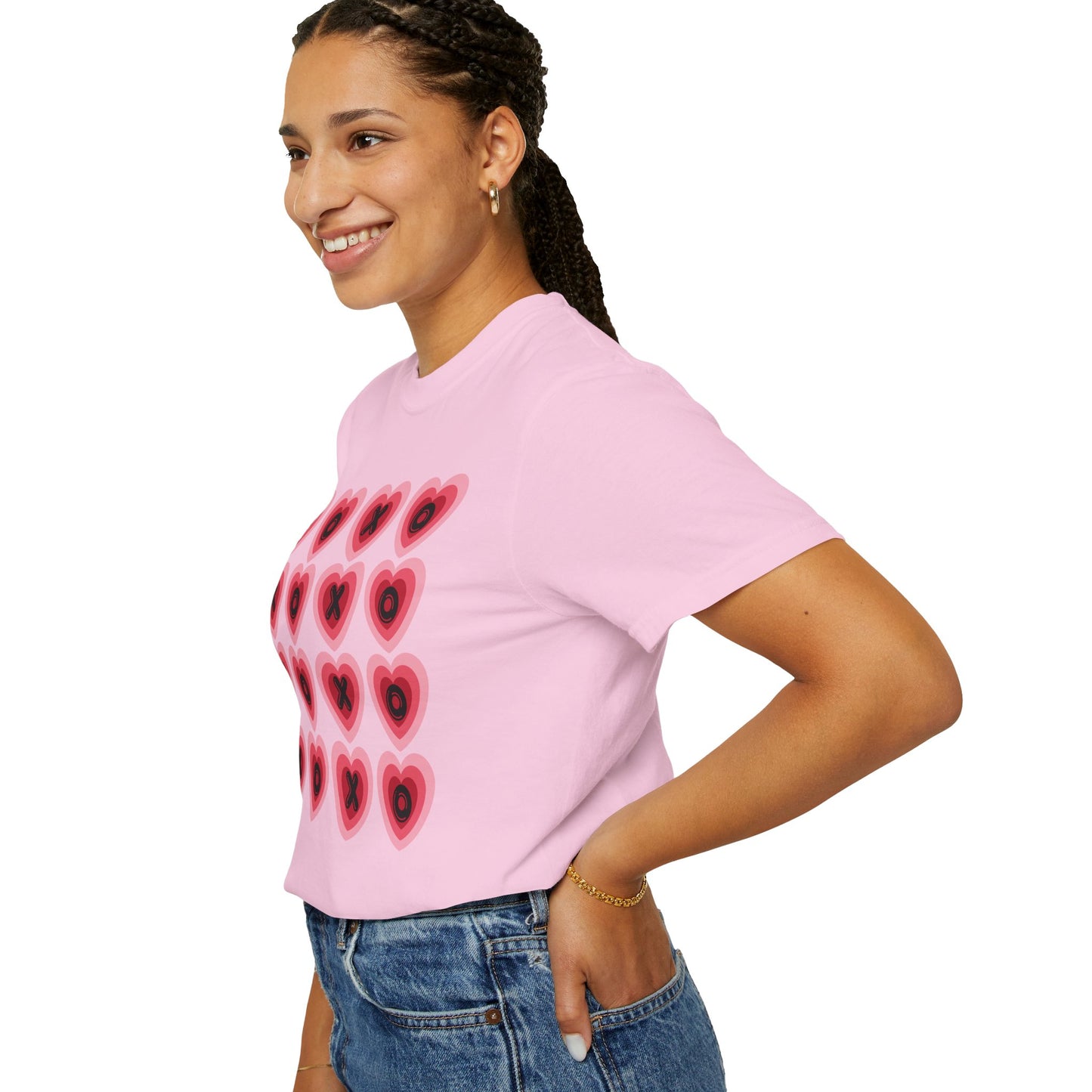 Retro Heart X's and O's - Comfort Colors Shirt