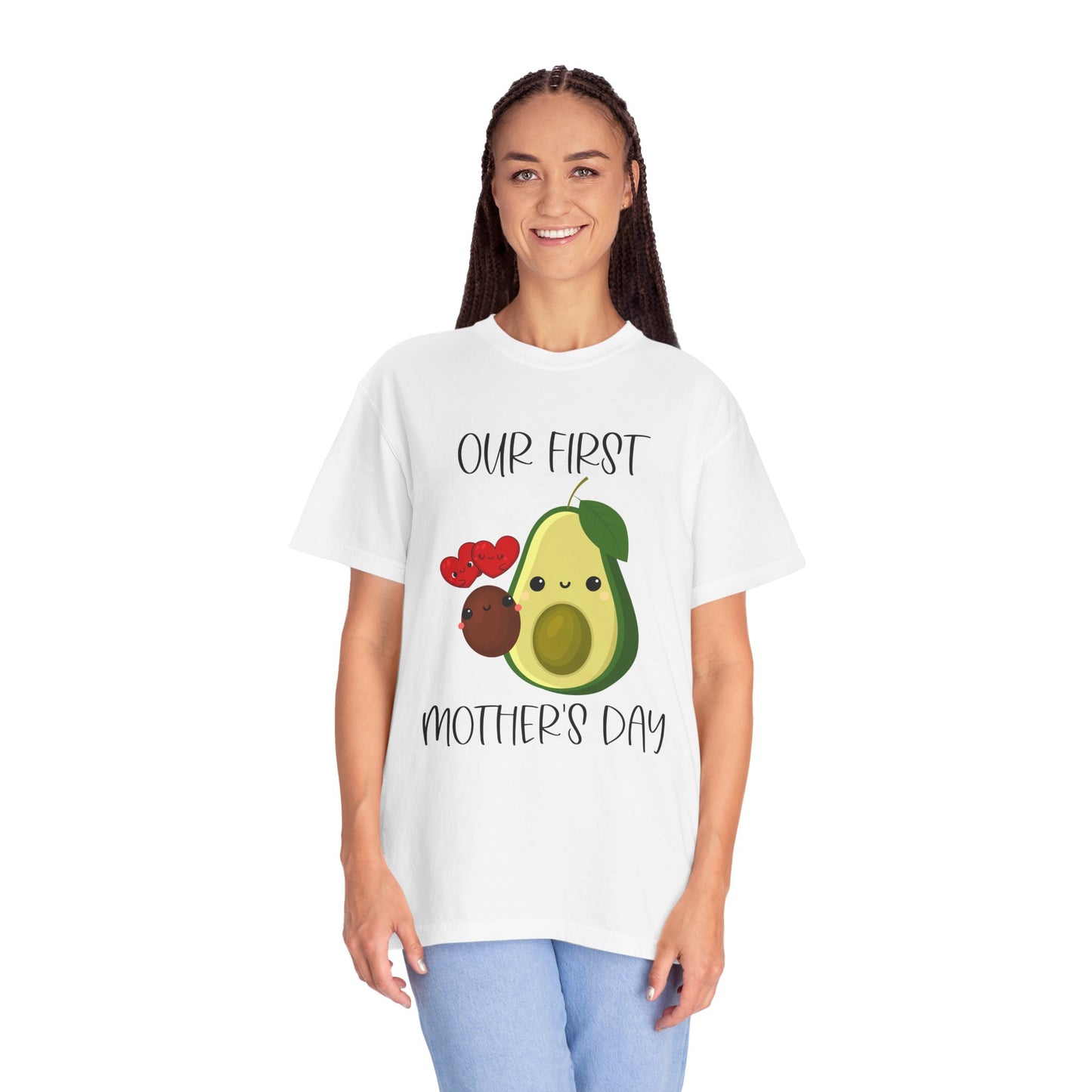 Our First Mother's Day Together (Avocado & Pit) - Comfort Colors Shirt
