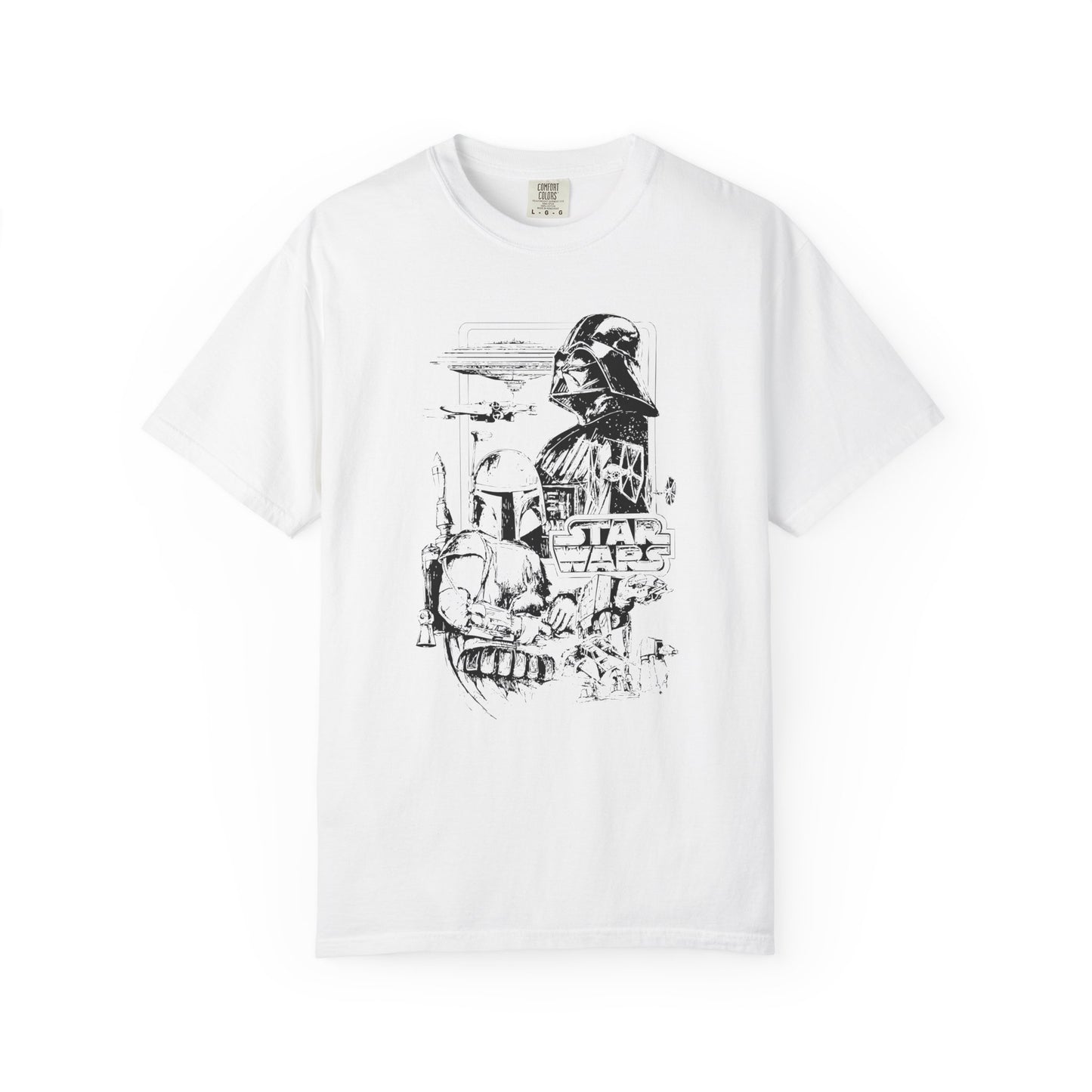 Star Wars Black Line Drawing - Comfort Colors Shirt
