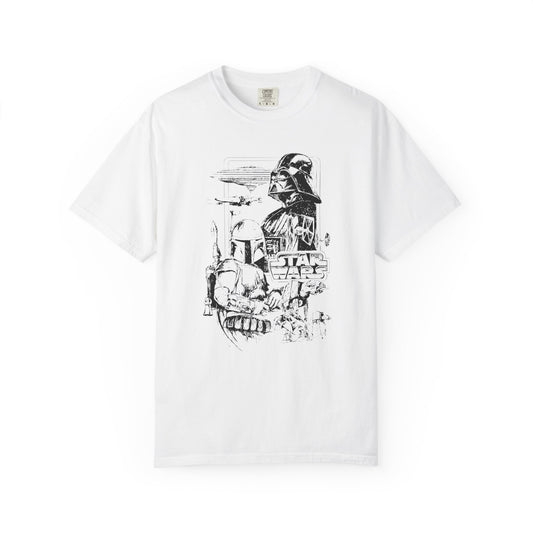 Star Wars Black Line Drawing - Comfort Colors Shirt