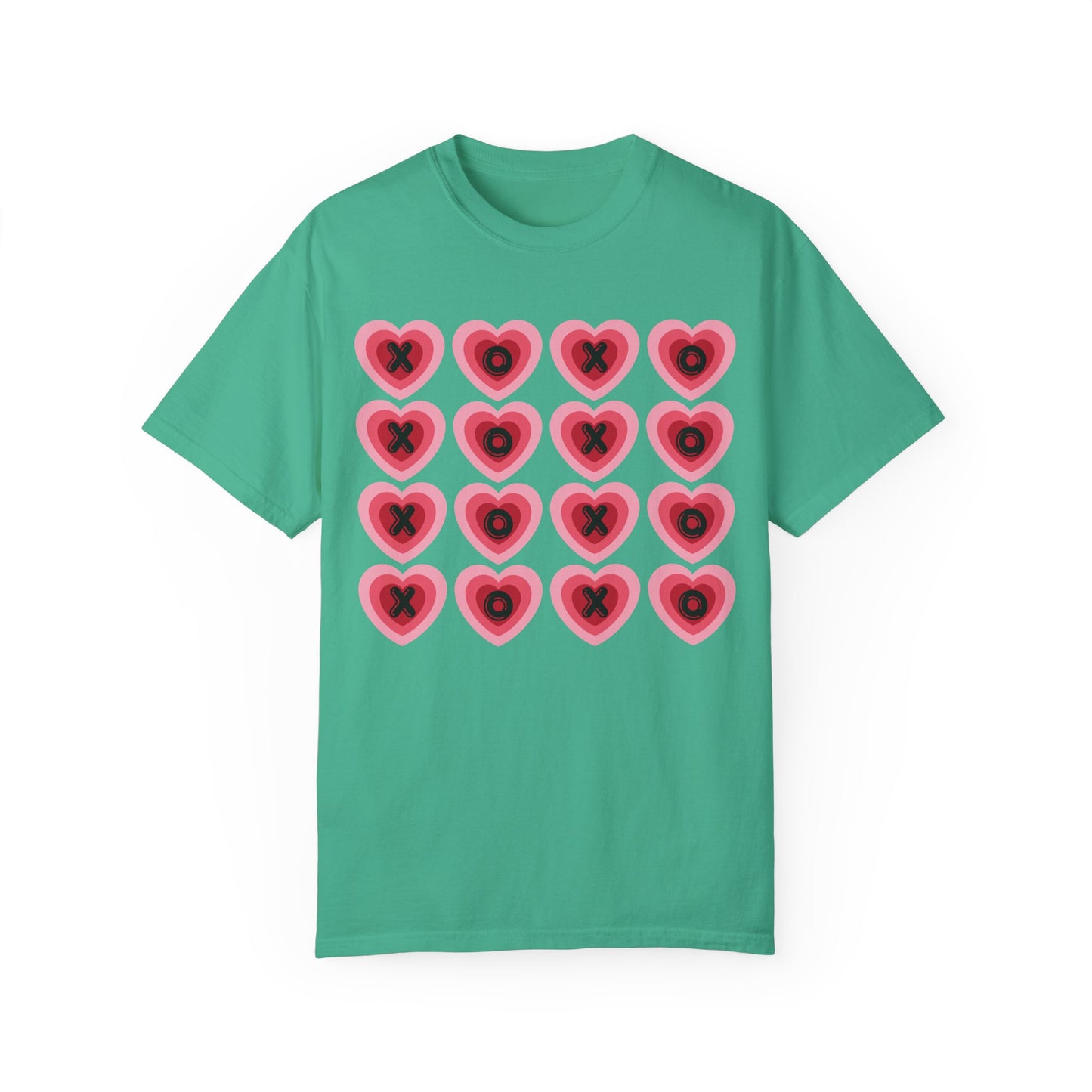 Retro Heart X's and O's - Comfort Colors Shirt