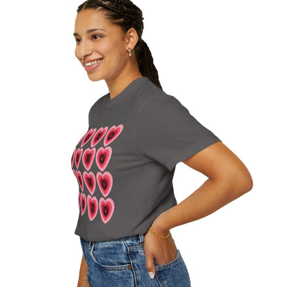 Retro Heart X's and O's - Comfort Colors Shirt