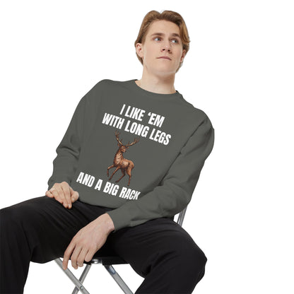 I Like 'Em With Long Legs And A Big Rack - Comfort Colors Sweatshirt
